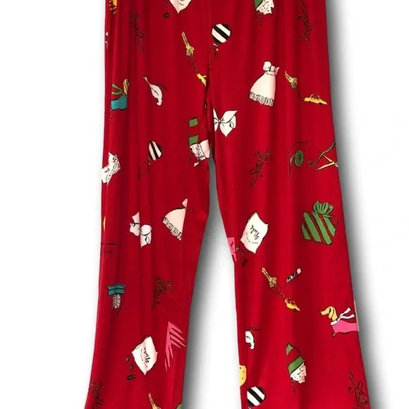 Kate Spade Red Patterned Pajama Set Size Small NWT Retail $78. 50% OFF - Picture 4 of 5